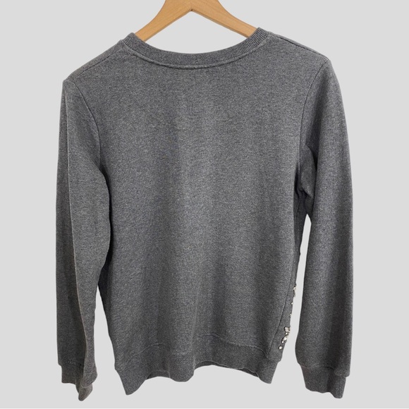 Hemant & Nandita Grey Sweatshirt with Crystal Jewel Embellishments - Picture 2 of 7